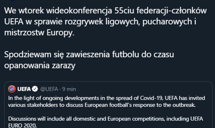 OFICJALNY KOMUNIKAT UEFA!